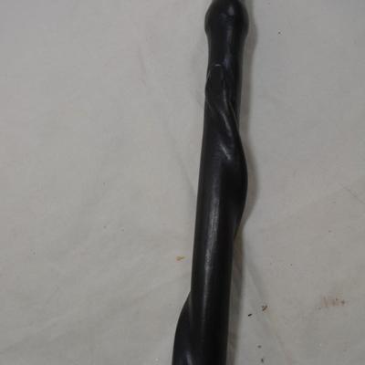 Hand Carved Snake and Head Wood Walking Stick Kenya 36.5