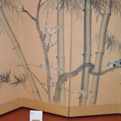 Chinese 4 Panel Folding Screen Hanging Wall Art AS IS