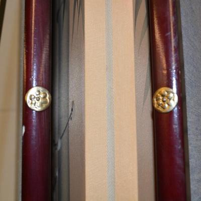 Chinese 4 Panel Folding Screen Hanging Wall Art AS IS