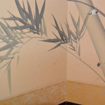 Chinese 4 Panel Folding Screen Hanging Wall Art AS IS