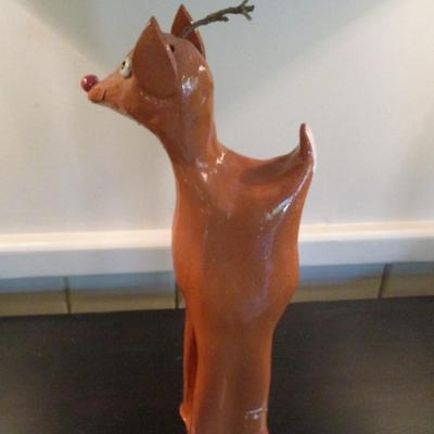 Reindeer Pottery Figurine - B