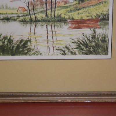 Paris Etching Society (1930-1940) Framed & Matted Print Signed Martinet "La Somme"