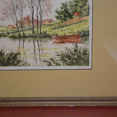 Paris Etching Society (1930-1940) Framed & Matted Print Signed Martinet "La Somme"