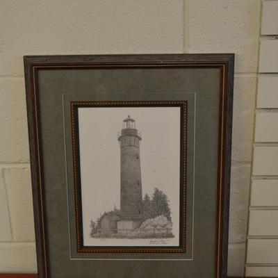 Framed & Matted Lighthouse Print 27/300 by Bruce Lynn Dellinger