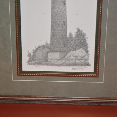 Framed & Matted Lighthouse Print 27/300 by Bruce Lynn Dellinger