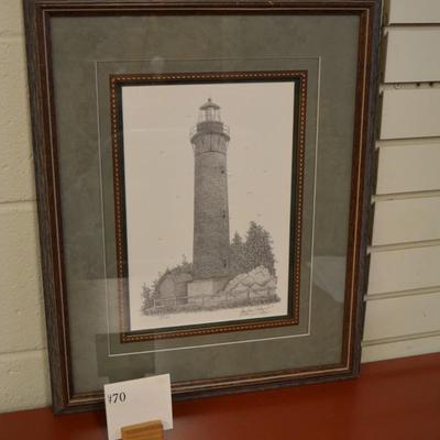 Framed & Matted Lighthouse Print 27/300 by Bruce Lynn Dellinger