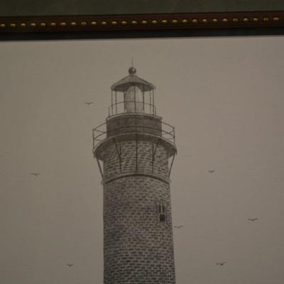 Framed & Matted Lighthouse Print 27/300 by Bruce Lynn Dellinger