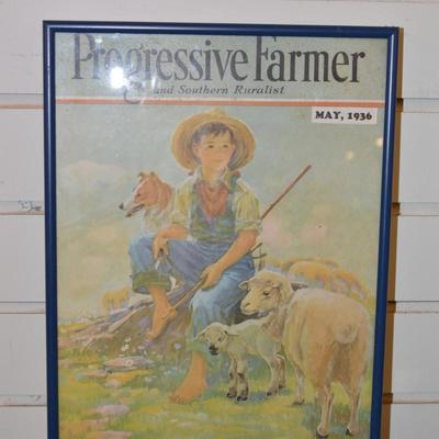 Framed "Progressive Farmer" Magazine Cover May 1936