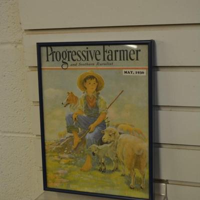Framed "Progressive Farmer" Magazine Cover May 1936