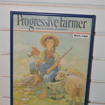 Framed "Progressive Farmer" Magazine Cover May 1936