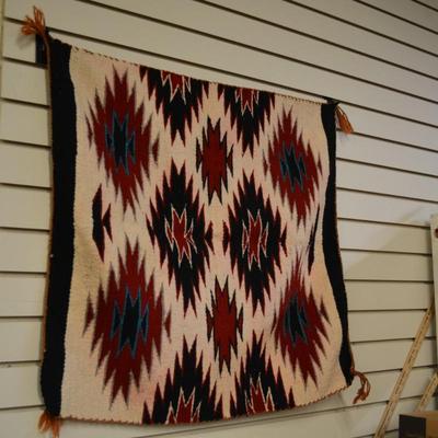 Navajo Style Wool Rug/Wall Hanging Measures 31"x26"