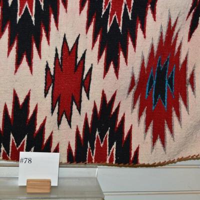 Navajo Style Wool Rug/Wall Hanging Measures 31"x26"