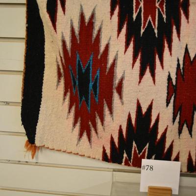 Navajo Style Wool Rug/Wall Hanging Measures 31"x26"