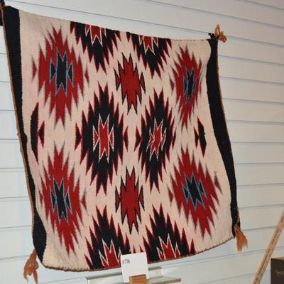 Navajo Style Wool Rug/Wall Hanging Measures 31"x26"