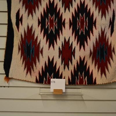 Navajo Style Wool Rug/Wall Hanging Measures 31"x26"