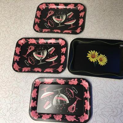 4 Vintage cocktail trays Barware, Garage Bar
