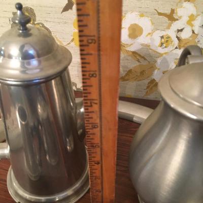 vintage pewter tea set