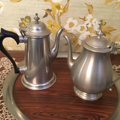 vintage pewter tea set
