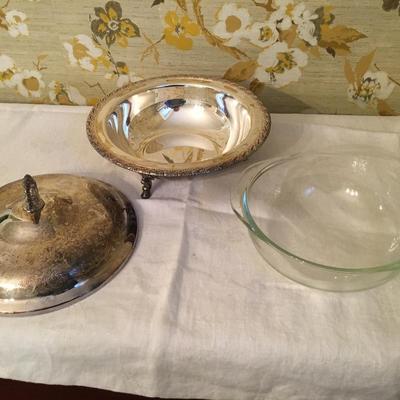 Silverplate footed serving bowl