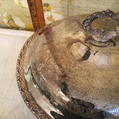 Silverplate footed serving bowl