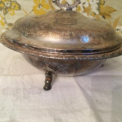 Silverplate footed serving bowl