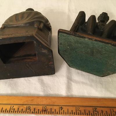 Vintage Abraham Lincoln cast iron bookends