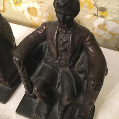 Vintage Abraham Lincoln cast iron bookends