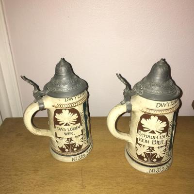 Vintage promotional beer steins