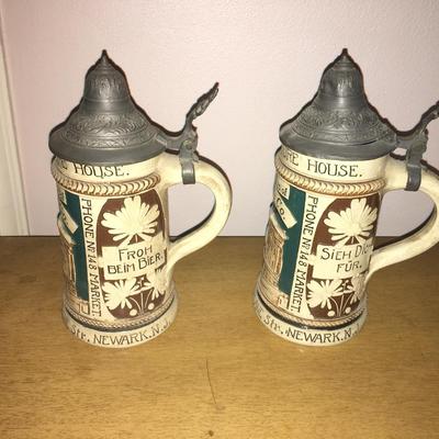 Vintage promotional beer steins