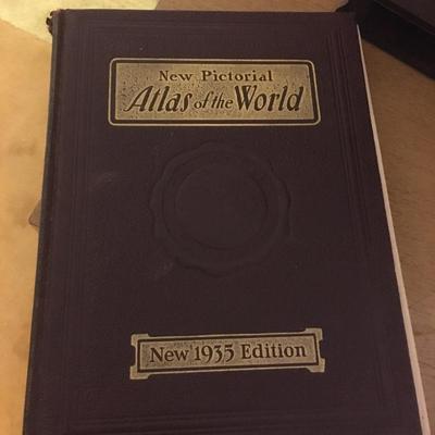 Replogle 12 inch Library Globe plus plus atlas book