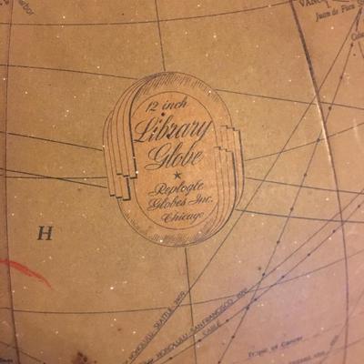 Replogle 12 inch Library Globe plus plus atlas book