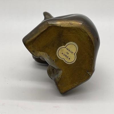 Vintage Solid Brass Panda Bear Figurine Paperweight