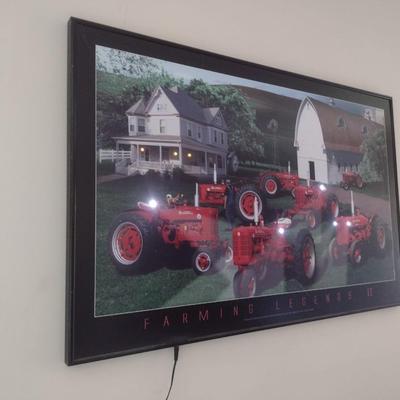 Large Framed Farmall Farming Legends II Light-Up Poster