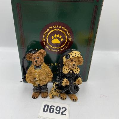 Boydâ€™s bear-Bailey and Matthew ornaments