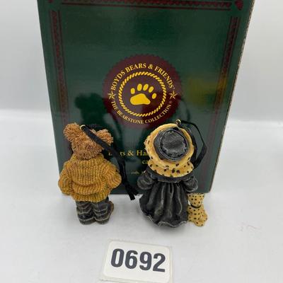 Boydâ€™s bear-Bailey and Matthew ornaments