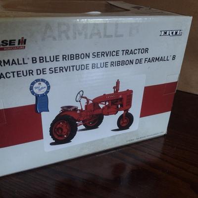 ERTL Farmall B Blue Ribbon Service Tractor Diecast Model in Original Box