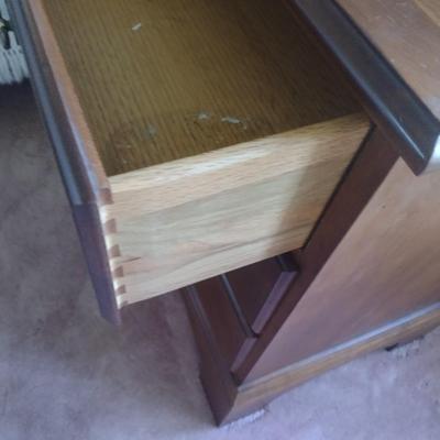 Pair of Matching Vintage Cherry Wood Finish Bedside Dressers