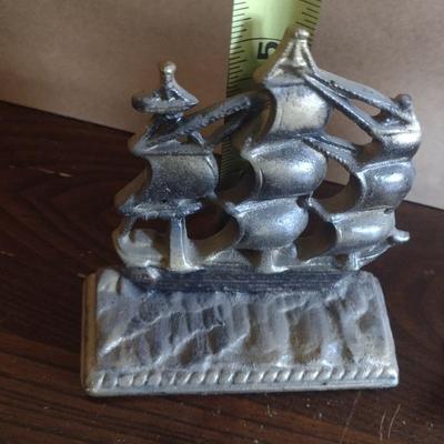 Vintage Cast Iron 'Old Ironsides' Book Ends