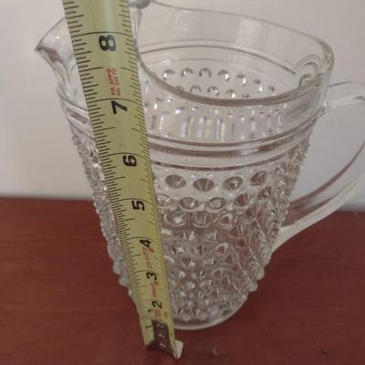 Vintage Anchor-Hocking Hobnail Clear Glass Water Pitcher