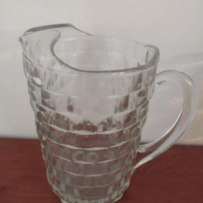 Vintage Fostoria American Pattern Clear Glass Water Pitcher