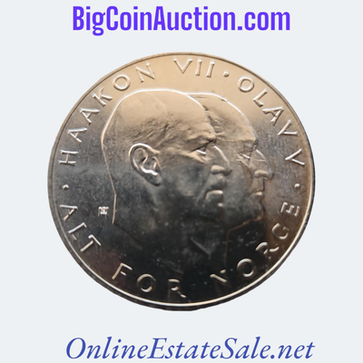 1970 Norway 25Kr 25th Anniversary of Liberation km #414 Ms63