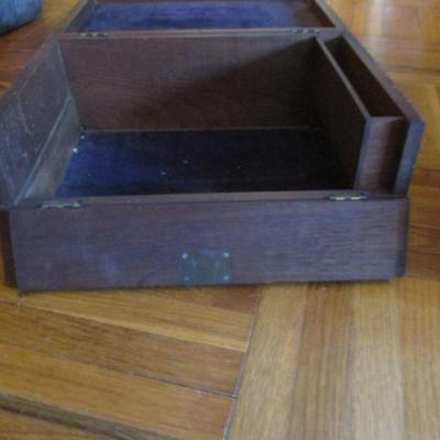 Vintage Lined Wooden Box - B