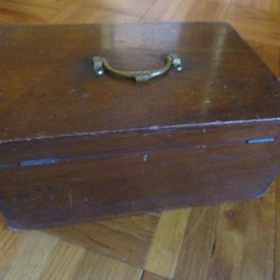Vintage Lined Wooden Box - B