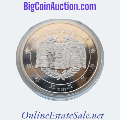 Liberia WW2 Commemorative 20G. Of .999 silver