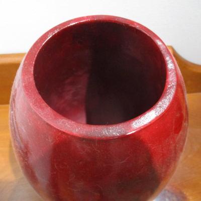 Pottery Vase with Leaf Design- C