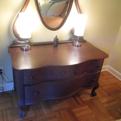Antique Dressing/Vanity Table with Mirror - D