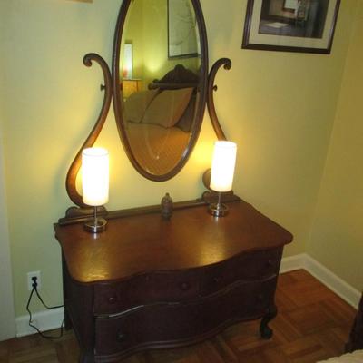 Antique Dressing/Vanity Table with Mirror - D