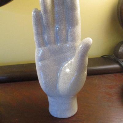Ceramic Hand Shaped Figurine- Approx 9