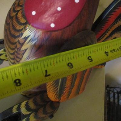 Hand Painted Shelf Sitter Wooden Rooster - E