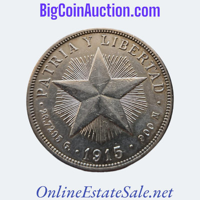 1915 Cuba Star Peso (XF)